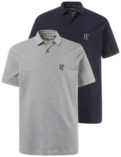 JP1880 704317 Polo majica 2 komada Tamnoplava/Siva melanž - Polo majice - Muške Polo Majice Veliki Brojevi