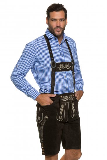 JP1880 Genuine Leather Traditional Lederhosen Shorts Brown - Kratke hlače - Muške Kratke Hlače Veliki Brojevi 