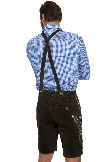 JP1880 Genuine Leather Traditional Lederhosen Shorts Brown - Kratke hlače - Muške Kratke Hlače Veliki Brojevi 
