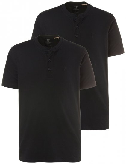JP1880 708420 Majica Henley 2 komada Crna - Majice Kratkih Rukava - Muške Majice Kratkih Rukava Veliki Brojevi 