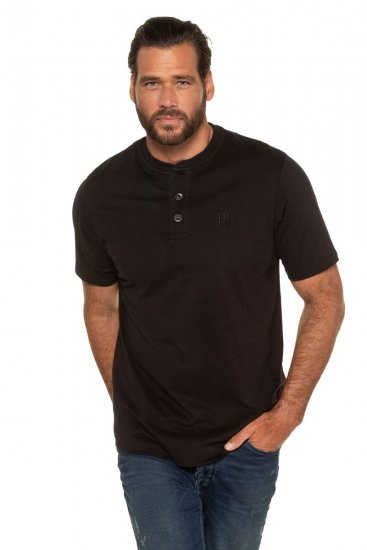 JP1880 708420 Majica Henley 2 komada Crna - Majice Kratkih Rukava - Muške Majice Kratkih Rukava Veliki Brojevi 