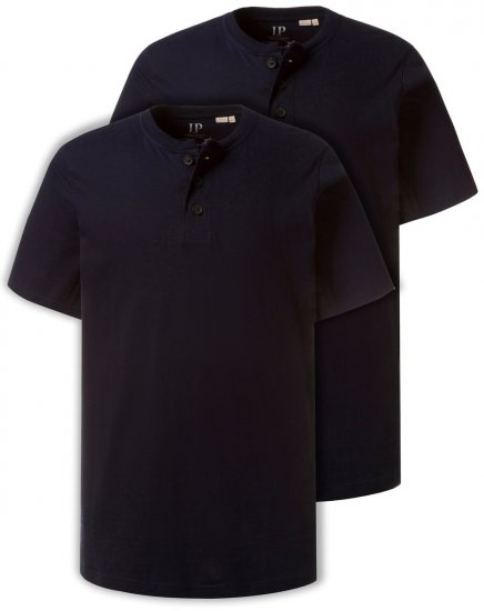 JP1880 708420 Majica Henley 2 komada Tamnoplava - Majice Kratkih Rukava - Muške Majice Kratkih Rukava Veliki Brojevi 