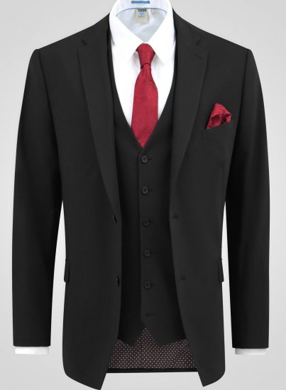 D555 Ted 4 Way Stretch Tailored Suit Jacket Crna - Odijela - Muška Odijela Veliki Brojevi