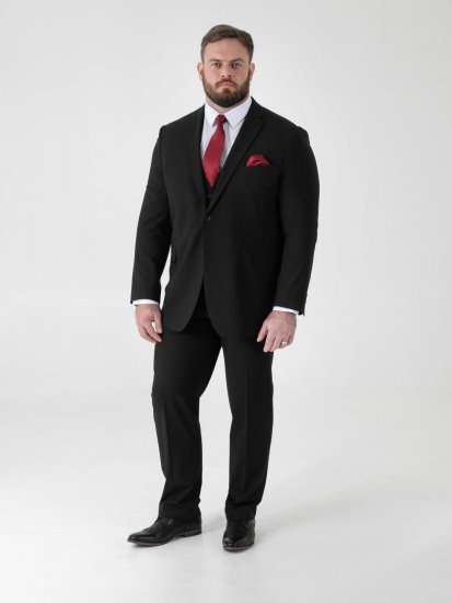 D555 Ted 4 Way Stretch Tailored Suit Jacket Crna - Odijela - Muška Odijela Veliki Brojevi