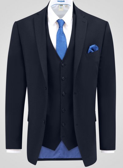 D555 Ted 4 Way Stretch Tailored Suit Jacket Tamnoplava - Odijela - Muška Odijela Veliki Brojevi