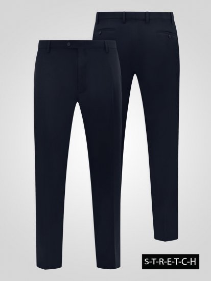 D555 Ted 4 Way Stretch Tailored Trouser Tamnoplava - Odijela - Muška Odijela Veliki Brojevi