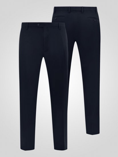 D555 Ted 4 Way Stretch Tailored Trouser Tamnoplava - Odijela - Muška Odijela Veliki Brojevi