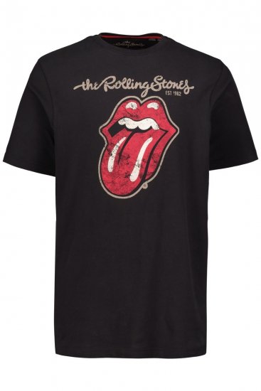 JP1880 Rolling Stones Graphic Band Comfort Fit T-Shirt Black - Majice Kratkih Rukava - Muške Majice Kratkih Rukava Veliki Brojevi 