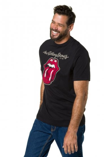 JP1880 Rolling Stones Graphic Band Comfort Fit T-Shirt Black - Majice Kratkih Rukava - Muške Majice Kratkih Rukava Veliki Brojevi 