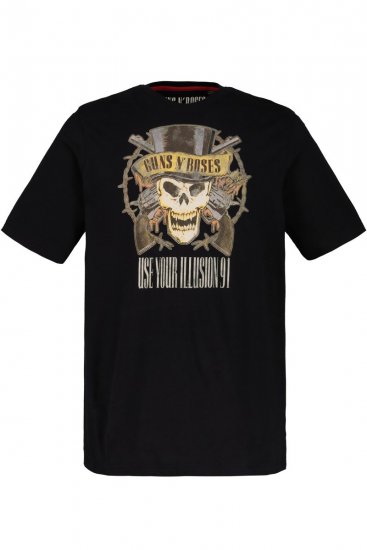 JP1880 Guns N’ Roses Skull Comfort Fit Band T-Shirt Black - Majice Kratkih Rukava - Muške Majice Kratkih Rukava Veliki Brojevi 