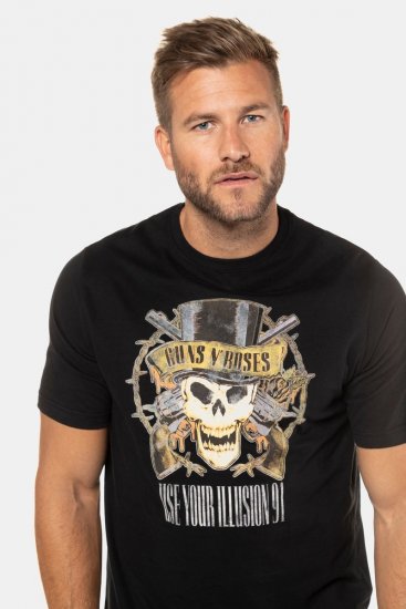 JP1880 Guns N’ Roses Skull Comfort Fit Band T-Shirt Black - Majice Kratkih Rukava - Muške Majice Kratkih Rukava Veliki Brojevi 