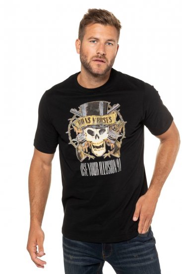 JP1880 Guns N’ Roses Skull Comfort Fit Band T-Shirt Black - Majice Kratkih Rukava - Muške Majice Kratkih Rukava Veliki Brojevi 