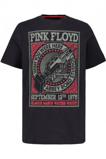JP1880 Pink Floyd Retro Graphic Comfort Fit Band T-Shirt Black - Majice Kratkih Rukava - Muške Majice Kratkih Rukava Veliki Brojevi 