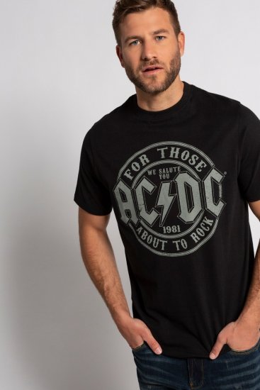 JP1880 AC/DC Graphic Comfort Fit Band T-Shirt Black - Majice Kratkih Rukava - Muške Majice Kratkih Rukava Veliki Brojevi 