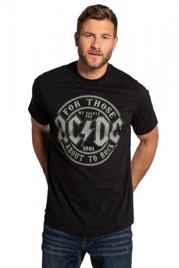 JP1880 AC/DC Graphic Comfort Fit Band T-Shirt Black - Majice Kratkih Rukava - Muške Majice Kratkih Rukava Veliki Brojevi 