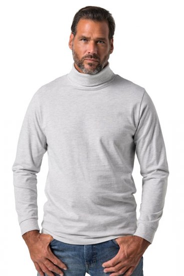 JP1880 723303 Majica dugih rukava s dolčevitom Prirodna melange TALL - TALL T-shirts - Majice za Visoke Muškarce