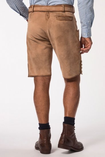 JP1880 Premium Goat Suede Staghorn Embroidery Shorts Leather Brown - JP1880 - JP1880 Muška Odjeća Velike Veličine
