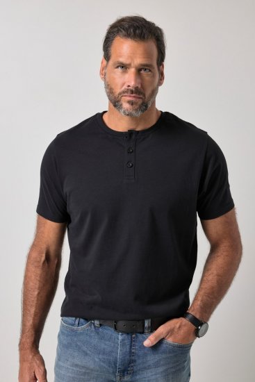 JP1880 726695 Henley majica Crna TALL - TALL T-shirts - Majice za Visoke Muškarce