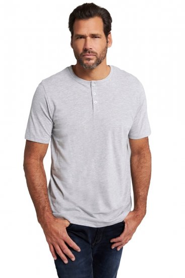 JP1880 726695 Majica Henley Siva melanž - Majice Kratkih Rukava - Muške Majice Kratkih Rukava Veliki Brojevi 