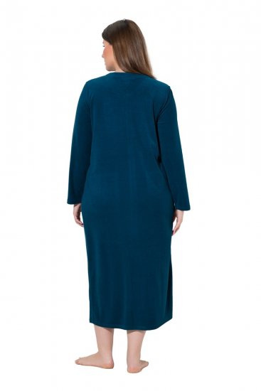 Ulla Popken 749967 Frotirni ogrtač s patentnim zatvaračem Petrolej - Kućni ogrtači & ogrtači za kupanje - 