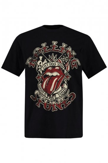 JP1880 Rolling Stones Graphic Comfort Fit Band T-Shirt Black - Majice Kratkih Rukava - Muške Majice Kratkih Rukava Veliki Brojevi 