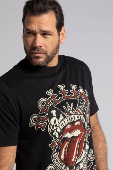 JP1880 Rolling Stones Graphic Comfort Fit Band T-Shirt Black - Majice Kratkih Rukava - Muške Majice Kratkih Rukava Veliki Brojevi 