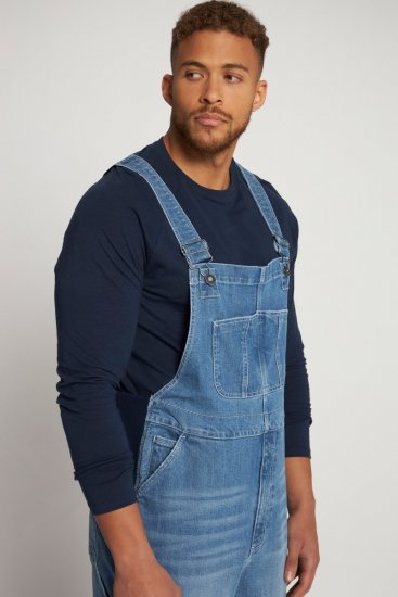 JP1880 Dungarees Denim Adjustable Straps Blue - Traperice & hlače - Muške Traperice i Hlače Veliki Brojevi
