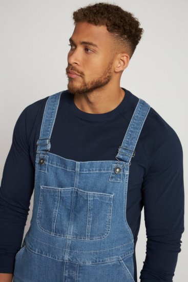 JP1880 Dungarees Denim Adjustable Straps Blue - Traperice & hlače - Muške Traperice i Hlače Veliki Brojevi