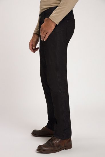 JP1880 Leather Pants Regular Fit Buffalo Nubuck Black - Traperice & hlače - Muške Traperice i Hlače Veliki Brojevi