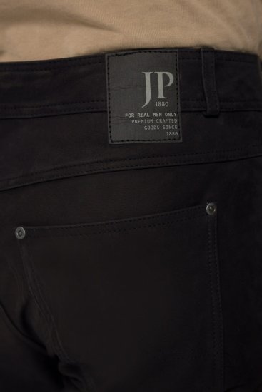 JP1880 Leather Pants Regular Fit Buffalo Nubuck Black - Traperice & hlače - Muške Traperice i Hlače Veliki Brojevi
