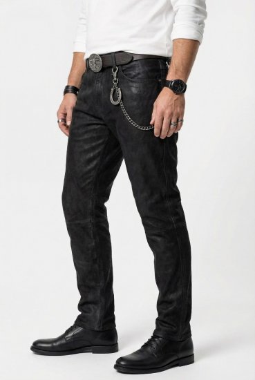 JP1880 Leather Pants Regular Fit Buffalo Nubuck Dark Brown - Traperice & hlače - Muške Traperice i Hlače Veliki Brojevi