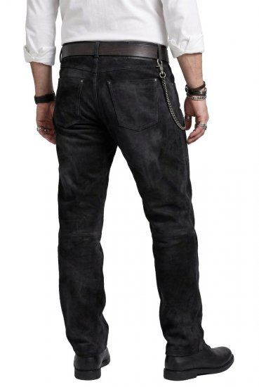 JP1880 Leather Pants Regular Fit Buffalo Nubuck Dark Brown - Traperice & hlače - Muške Traperice i Hlače Veliki Brojevi
