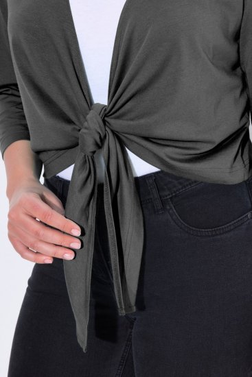 Ulla Popken 794514 Bolero od džersija za vezanje Antracit - Bolera - 