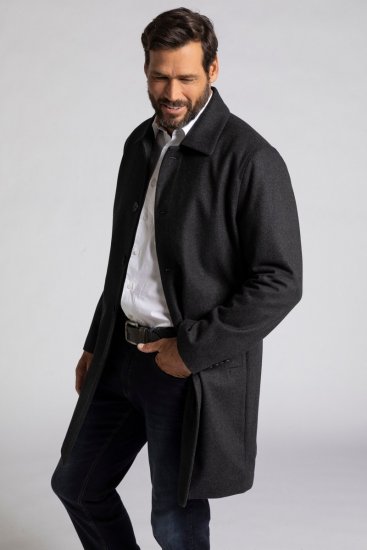 JP1880 Coat Wool Blend Water Repellent Dark Grey - Jakne - Muške Jakne Veliki Brojevi