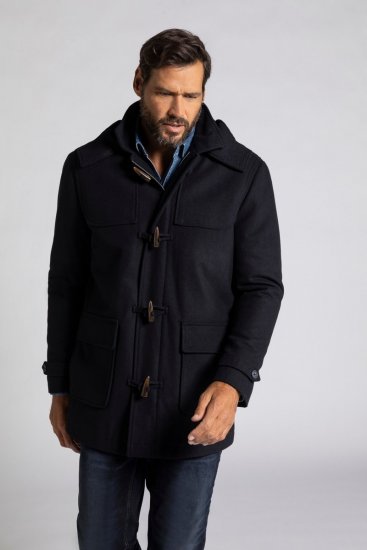 JP1880 Duffle Coat Water Repellent with Detachable Hood Navy - Jakne - Muške Jakne Veliki Brojevi