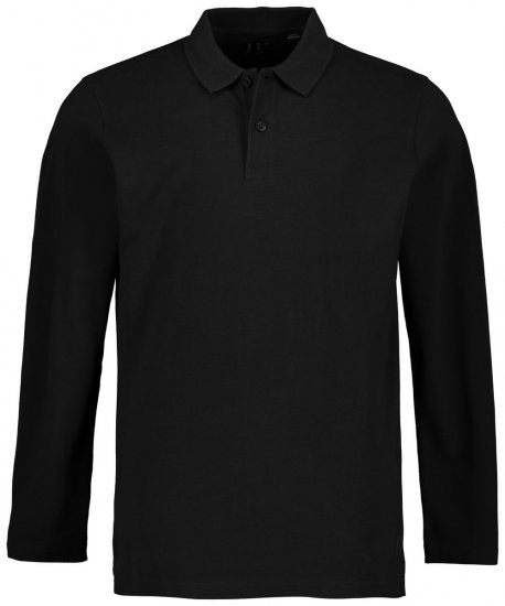 JP1880 799230 Polo majica dugih rukava Crna - Polo majice - Muške Polo Majice Veliki Brojevi