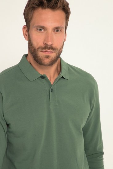 JP1880 Polo Shirt Long Sleeve Pique Cactus - Polo majice - Muške Polo Majice Veliki Brojevi