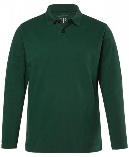 JP1880 Polo Shirt Long Sleeve Pique Dark Green - Polo majice - Muške Polo Majice Veliki Brojevi