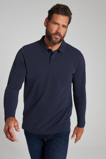 JP1880 799230 Polo majica dugih rukava Tamnoplava - Polo majice - Muške Polo Majice Veliki Brojevi
