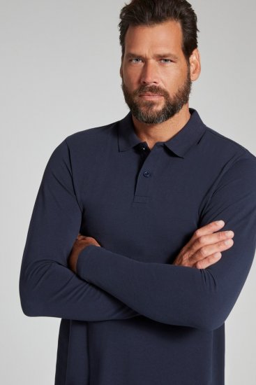 JP1880 799230 Polo majica dugih rukava Tamnoplava - Polo majice - Muške Polo Majice Veliki Brojevi