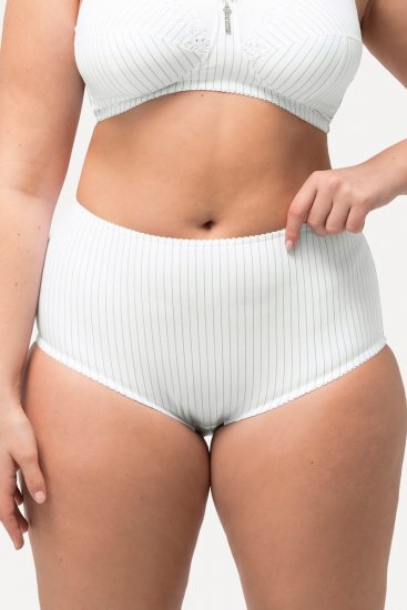 Ulla Popken 800279 Prugaste gaćice 2 kom Bijela - Gaćice - 