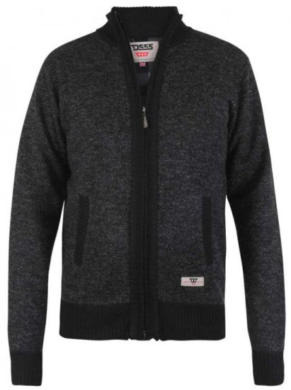 D555 Cavendish Black Jumper With Bonded Fleece Lining And Pocket - Puloveri & dukserice - Muške Puloveri & dukserice veliki brojevi
