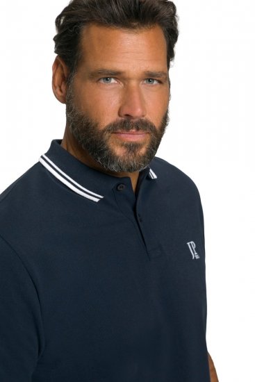 JP1880 802789 Polo majica s bijelim kontrastnim ovratnikom Tamnoplava - Polo majice - Muške Polo Majice Veliki Brojevi
