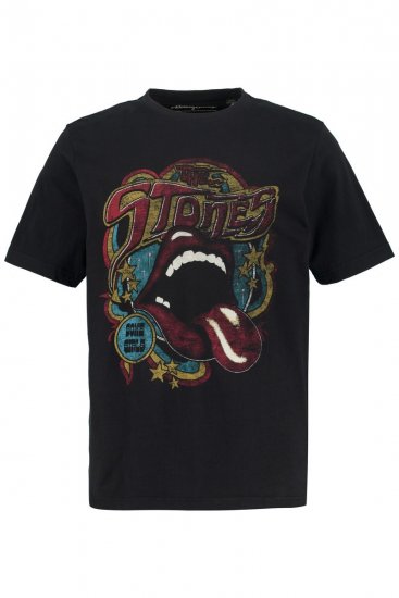 JP1880 Rolling Stones Graphic Band T-Shirt Black - Majice Kratkih Rukava - Muške Majice Kratkih Rukava Veliki Brojevi 
