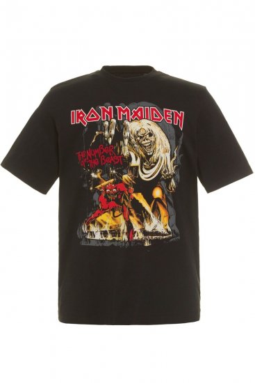 JP1880 Iron Maiden - Number of the Beast Graphic Comfort Fit Band T-Shirt Black - Majice Kratkih Rukava - Muške Majice Kratkih Rukava Veliki Brojevi 