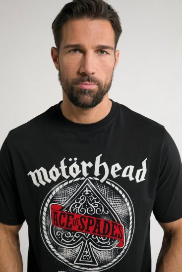 JP1880 Motörhead ACE Graphic Comfort Fit Band T-Shirt Black - Majice Kratkih Rukava - Muške Majice Kratkih Rukava Veliki Brojevi 