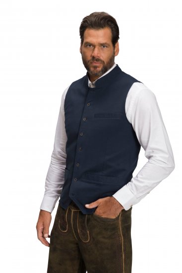 JP1880 Mottled Stretch Knit Stand-up Collar Vest Navy Blue - Jakne - Muške Jakne Veliki Brojevi