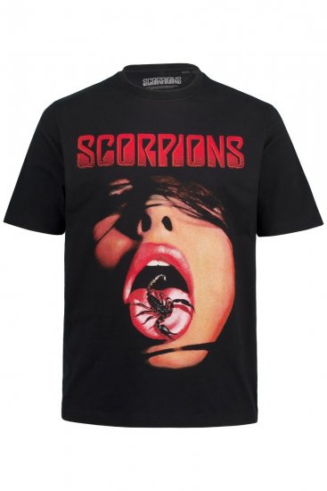 JP1880 Scorpions Graphic Comfort Fit Band T-Shirt Black - Majice Kratkih Rukava - Muške Majice Kratkih Rukava Veliki Brojevi 