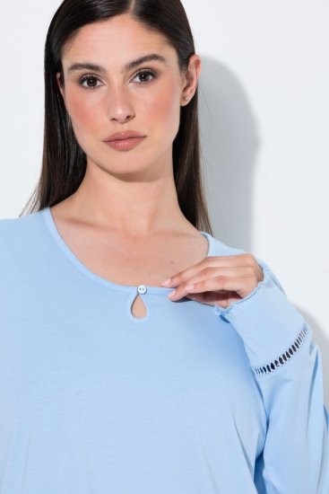 Ulla Popken 810592 Pidžama s čipkom Svijetloplava - Pidžame/Loungewear - 