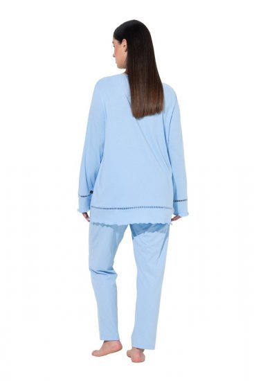 Ulla Popken 810592 Pidžama s čipkom Svijetloplava - Pidžame/Loungewear - 
